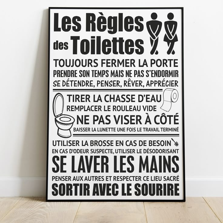 Poster "Les Règles des Toilettes" pour Enfants - Apprendre avec Sourire 🚻