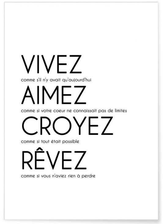 Affiche Citation Inspirante - À Encadrer dans Votre Chambre