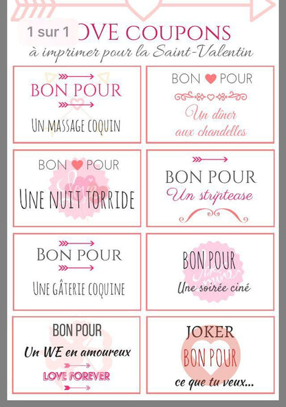 💖 Bons pour Amoureux : 50 Idées de Bons à Imprimer - Cadeau Original et Personnalisé ! 💖