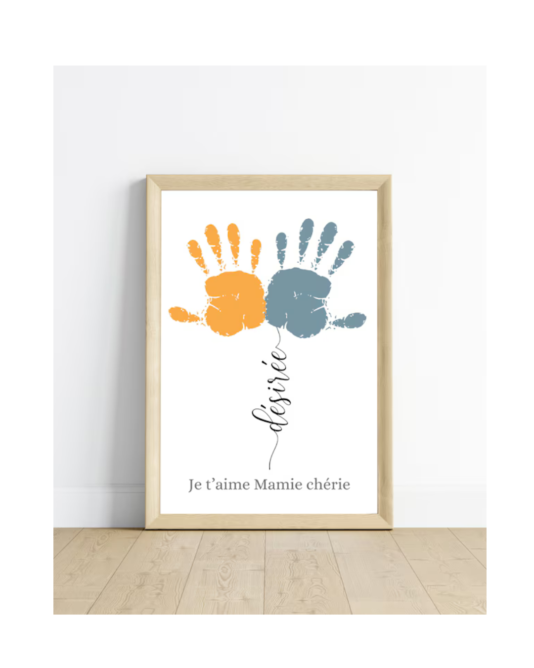 Affiche "Mamie Personnalisée - Empreinte de Mains et Prénoms des Petits-Enfants" 🖐️💖