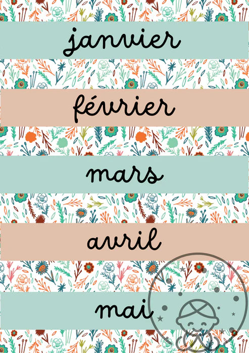 Lot de 7 Affiches "Jours de la Semaine" - Téléchargement Immédiat 🌸📚