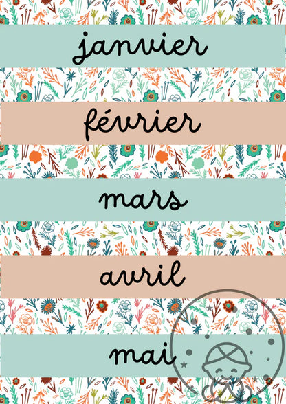 Lot de 7 Affiches "Jours de la Semaine" - Téléchargement Immédiat 🌸📚