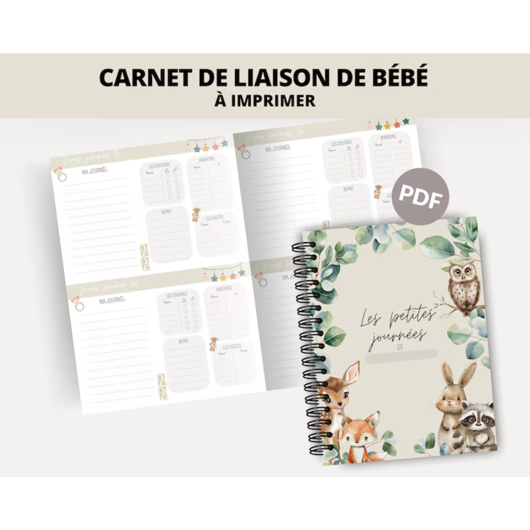 Carnet de Liaison Bébé pour la Garderie | Carnet Crèche à Imprimer