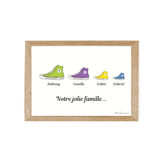 Affiche Personnalisée "Famille Chaussures" (Baskets ou Bottes)