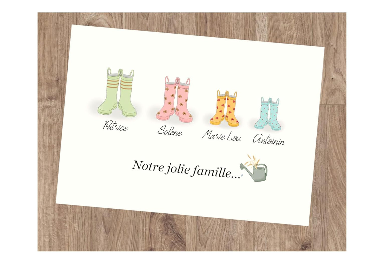 Affiche Personnalisée "Famille Chaussures" (Baskets ou Bottes)