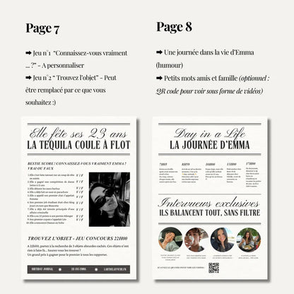 Journal d'Anniversaire Version ULTIME | Personnalisez le journal à plusieurs | 10 pages