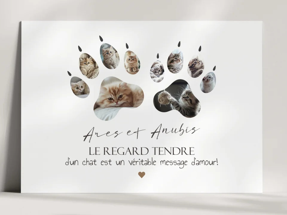 Affiche personnalisée "Pattes de Chat ou de Chien avec Photos" ! 🐾📸💖