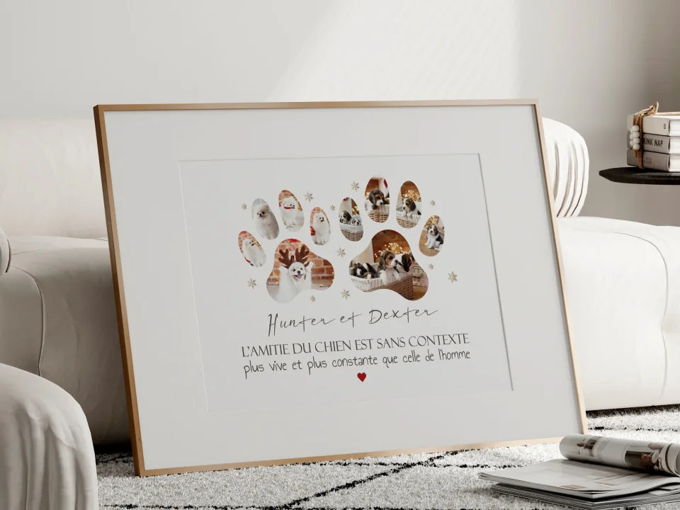 Affiche personnalisée "Pattes de Chat ou de Chien avec Photos" ! 🐾📸💖