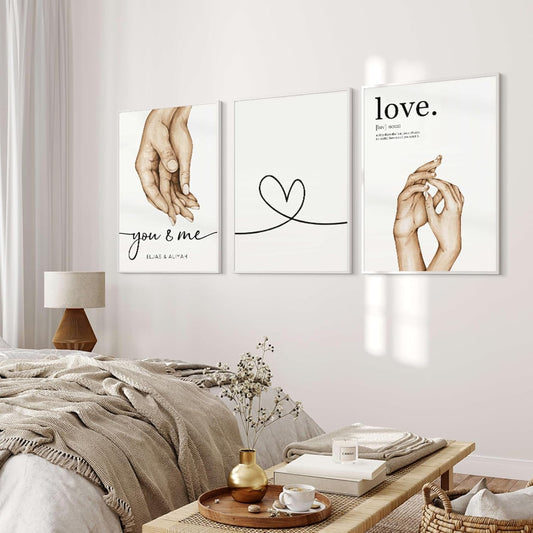 Affiche Personnalisée Couple Mariage Famille – Tableau Mains Personnalisé 💑💍