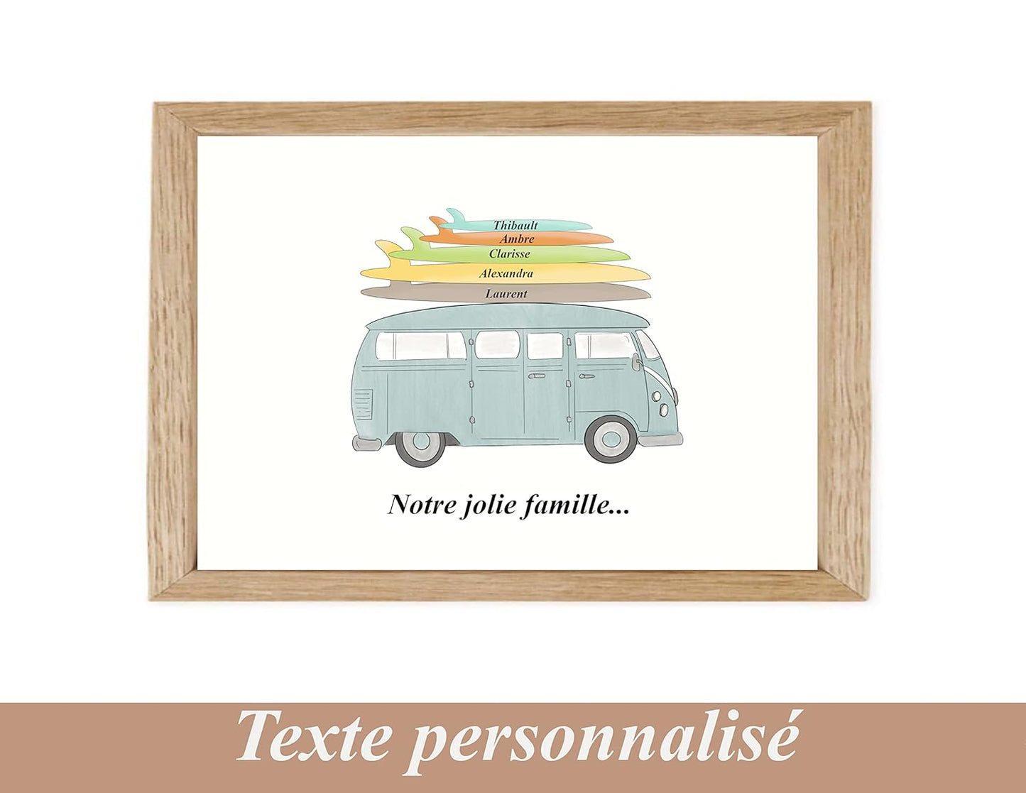 Affiche Personnalisée "Famille Combi et Surf" 🌊🏄‍♀️