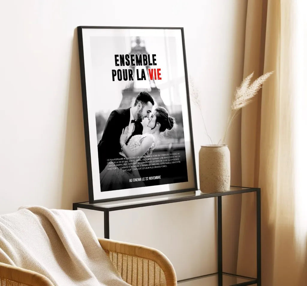 Affiche de Cinéma Noir et Blanc Personnalisée - Créez Votre Propre Histoire Cinématographique