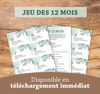 Jeu des 12 Mois Mariage à Imprimer