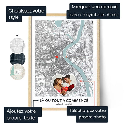 Carte Personnalisée "Là où tout a commencé" – Revivez vos souvenirs