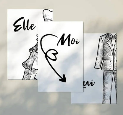 Jeu Mariage "Elle et Lui" – Pancartes à Imprimer 💍