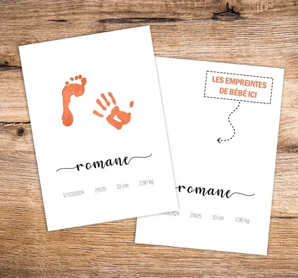 Affiche Naissance Empreintes de Bébé