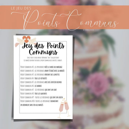 💖 Jeu des Points Communs pour Mariage - Amusez Vos Invités ! 💖