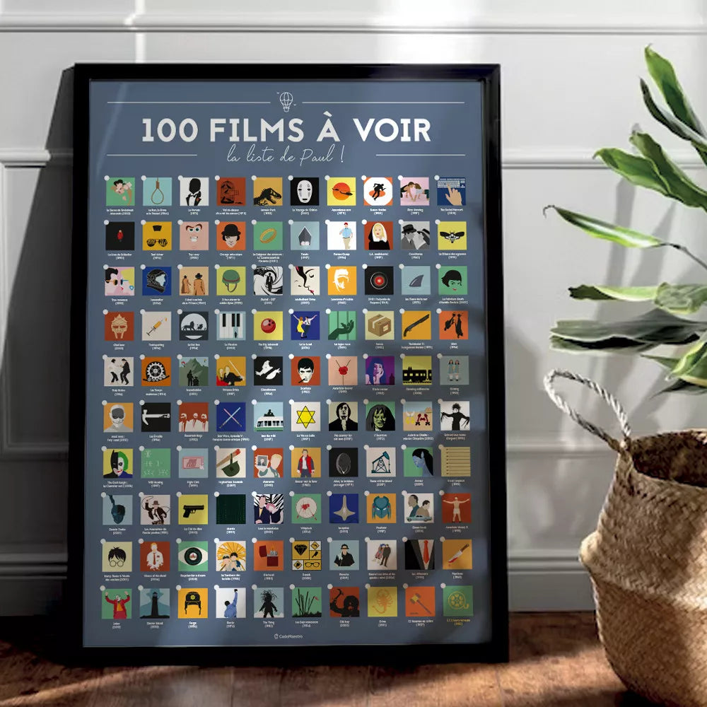 🎬 Offrez l'Affiche "100 Films à Voir dans sa Vie" Personnalisée ! 🎬