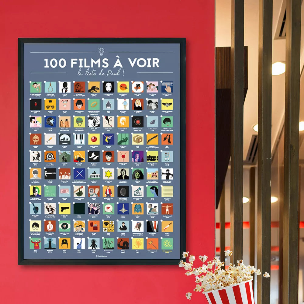 🎬 Offrez l'Affiche "100 Films à Voir dans sa Vie" Personnalisée ! 🎬