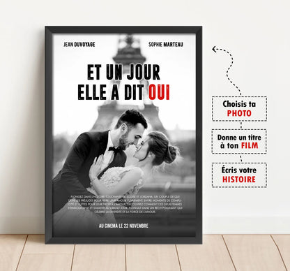 Affiche de Cinéma Noir et Blanc Personnalisée - Créez Votre Propre Histoire Cinématographique