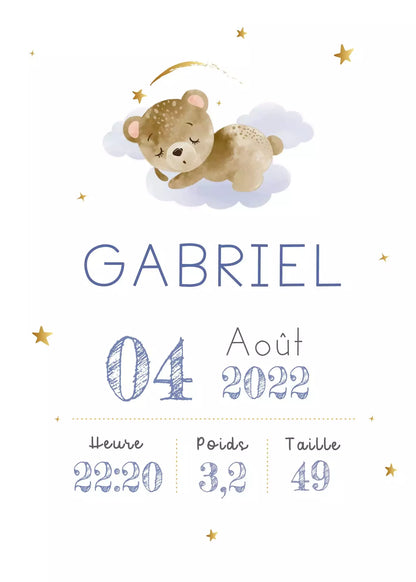 Affiche de Naissance Personnalisée