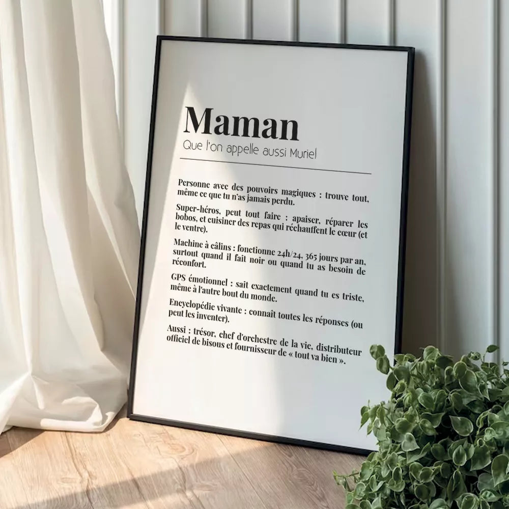 💖 Offrez une Affiche "Définition Maman" Personnalisée ! 💖