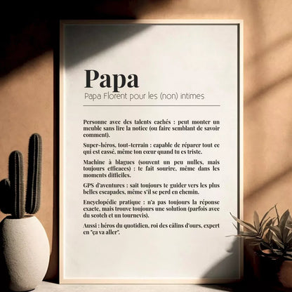 💙 Offrez une Affiche "Définition Papa" Personnalisée ! 💙