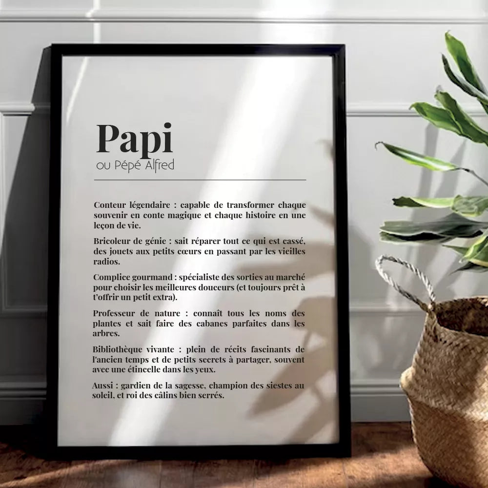 💖 Offrez une Affiche "Définition Papi" Personnalisée ! 💖