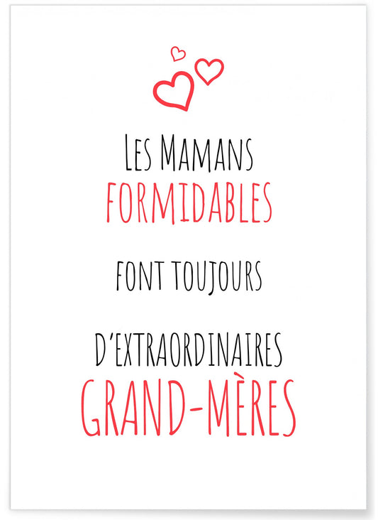 Affiche Grand-mère extraordinaire - Un cadeau unique pour une mamie exceptionnelle 💖