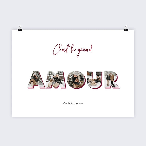 Déclarez votre amour avec l'affiche personnalisée "Amour Photos" !