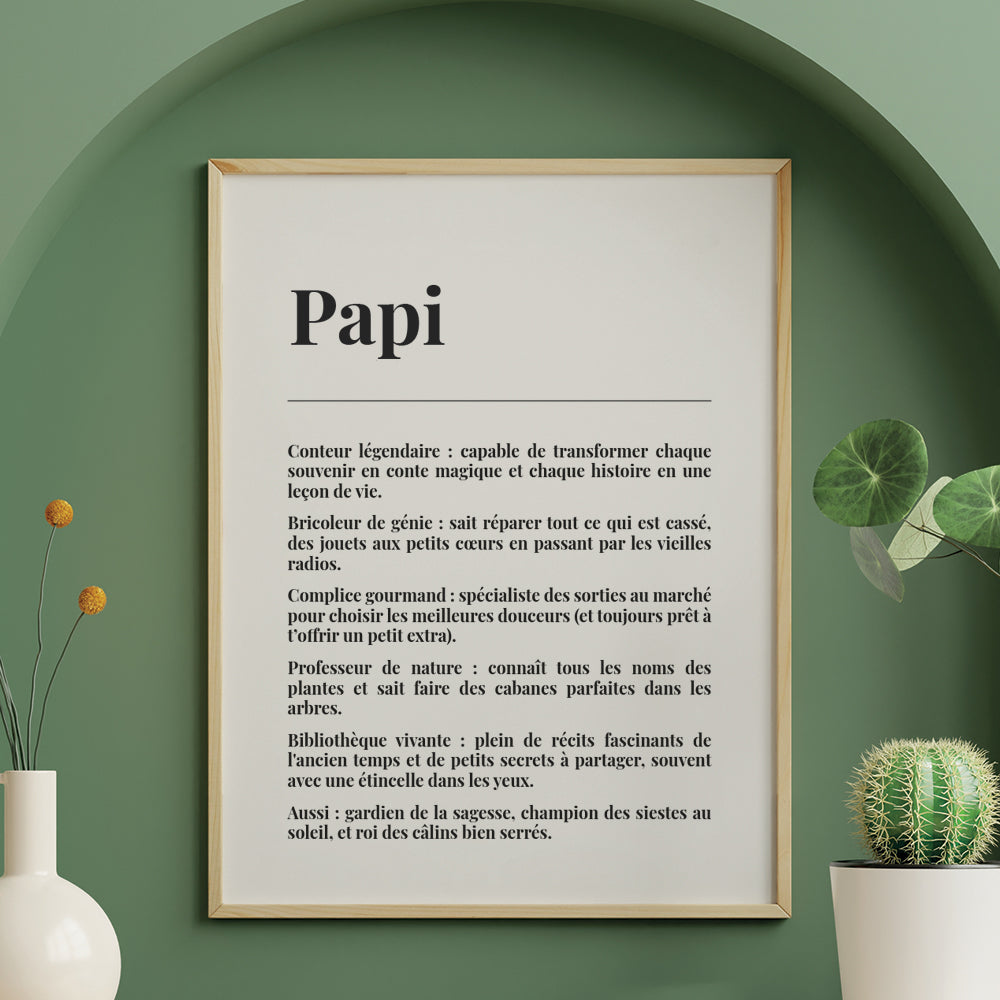 💖 Offrez une Affiche "Définition Papi" Personnalisée ! 💖