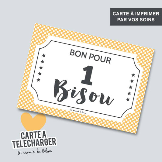 Carte "Bon pour un Bisou" à Télécharger 💋