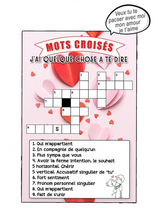 Carte Mots Croisés spécial Amour