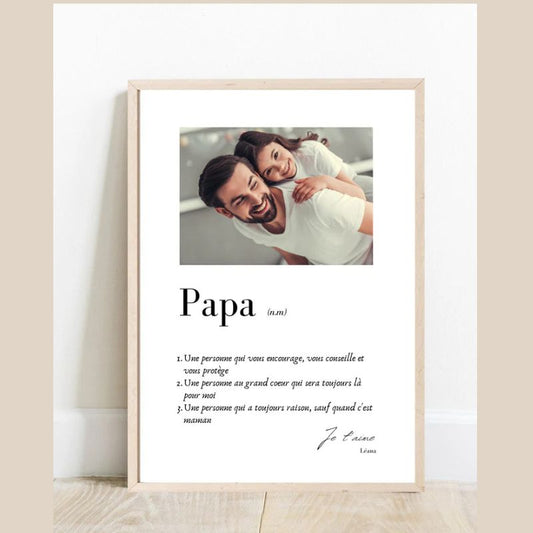 Affiche Papa - Le cadre photo à définition personnalisée