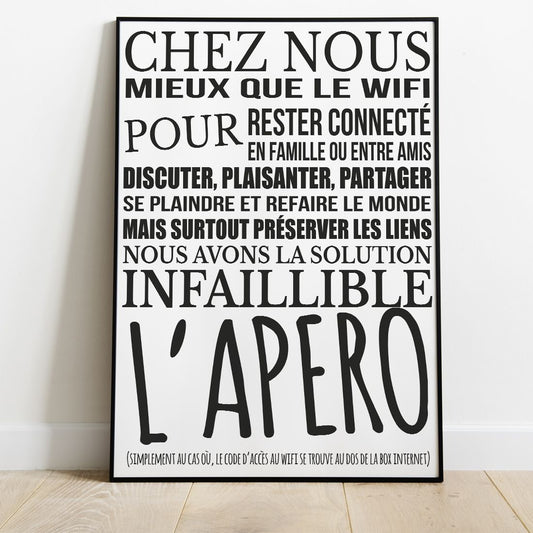 Affiche Déco "Chez Nous, Mieux que le Wifi"