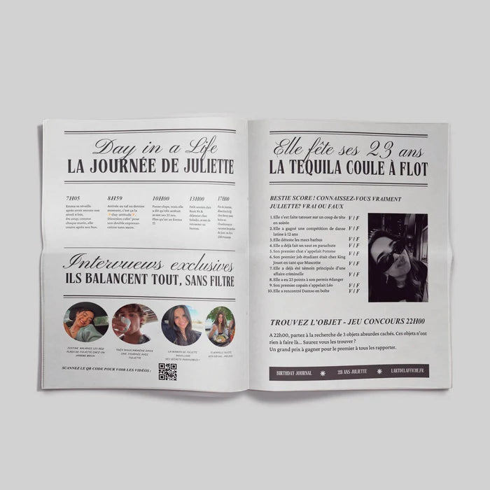 Journal d'Anniversaire Version ULTIME | Personnalisez le journal à plusieurs | 10 pages