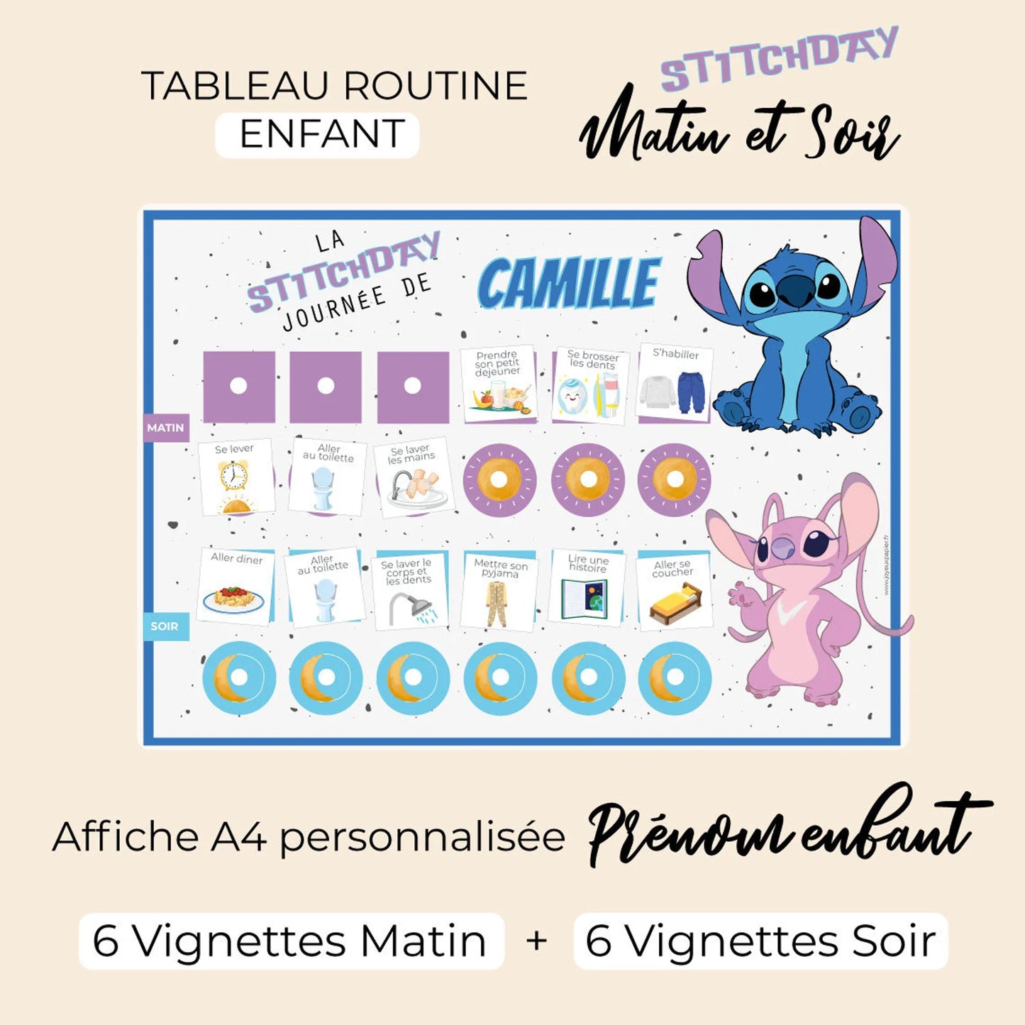 🌞 Affiche Routine Journalière pour Enfant - Matin et Soir 🌙