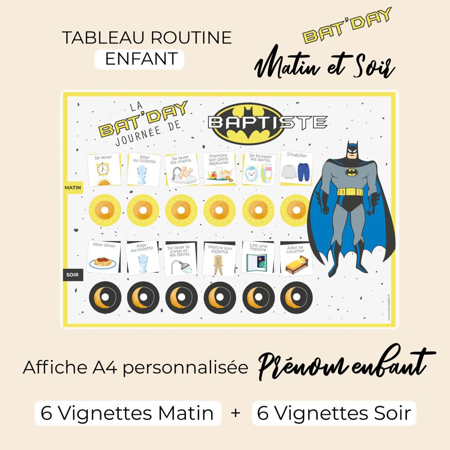 🌞 Affiche Routine Journalière pour Enfant - Matin et Soir 🌙