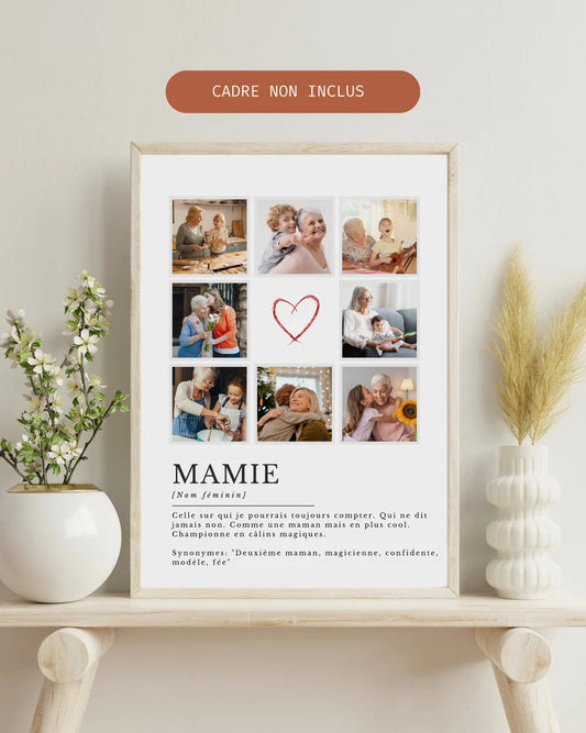 Affiche Mamie Personnalisée avec Photos 📸💖