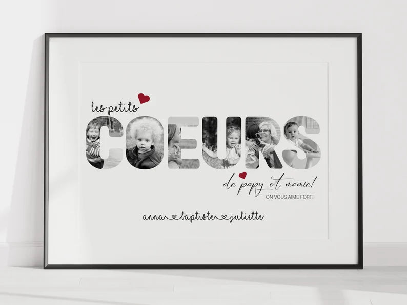 Affiche Personnalisée "COEURS" avec Photos 💖✨