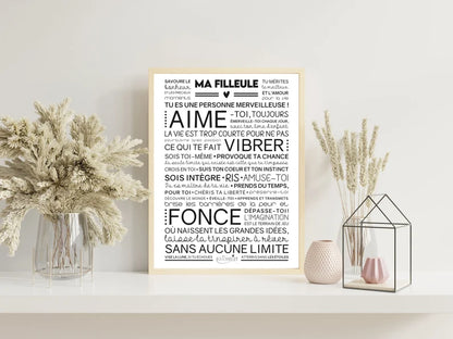 Affiche MA ou MON FILLEUL(E) | Cadeau Inspirant et Motivant pour Filleul(e)