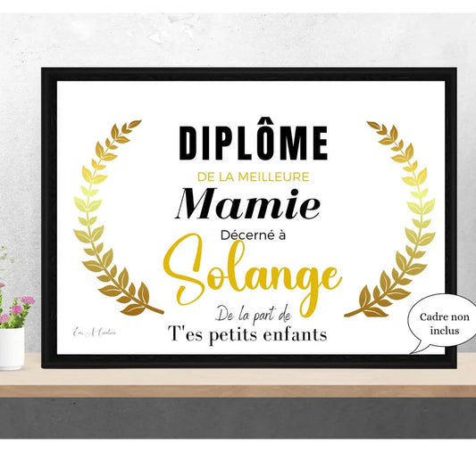 Diplôme Mamie Personnalisé 🎓💖