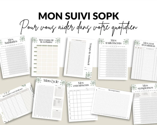 Suivi SOPK | Tracker SOPK en PDF à Imprimer | Suivi des Symptômes, Cycles et Traitements