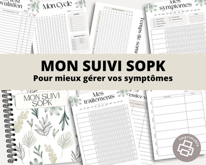 Suivi SOPK | Tracker SOPK en PDF à Imprimer | Suivi des Symptômes, Cycles et Traitements