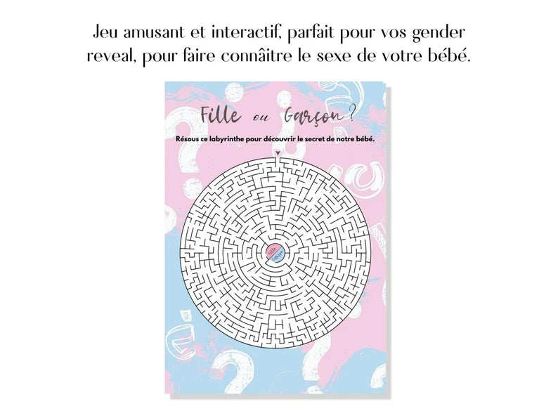 Jeu Labyrinthe Gender Reveal – Une Façon Amusante de Révéler le Genre de Bébé 🎉