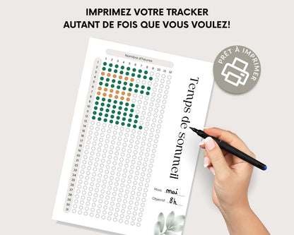 Tracker de Sommeil et Habitudes à Imprimer | Suivi du Sommeil & Habitudes Quotidiennes