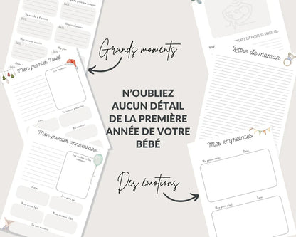 Livre de Bébé | Journal de Bébé - Première Année | Produit Digital à Imprimer