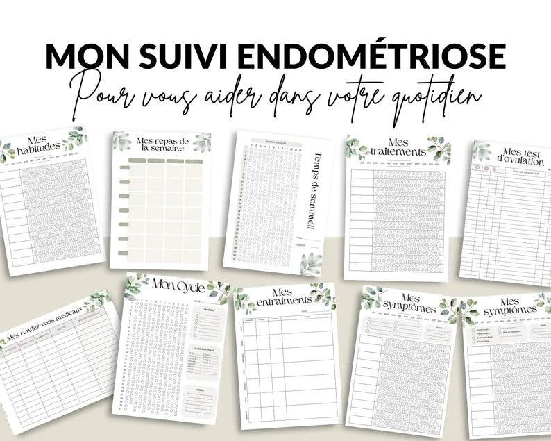 Mon Suivi Endométriose | Tracker Endométriose à Imprimer | Envoi Instantané | PDF en Français