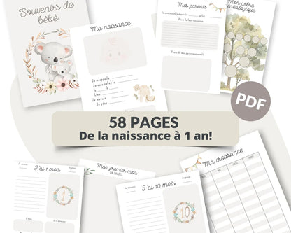 Livre de Bébé | Journal de Bébé - Première Année | Produit Digital à Imprimer