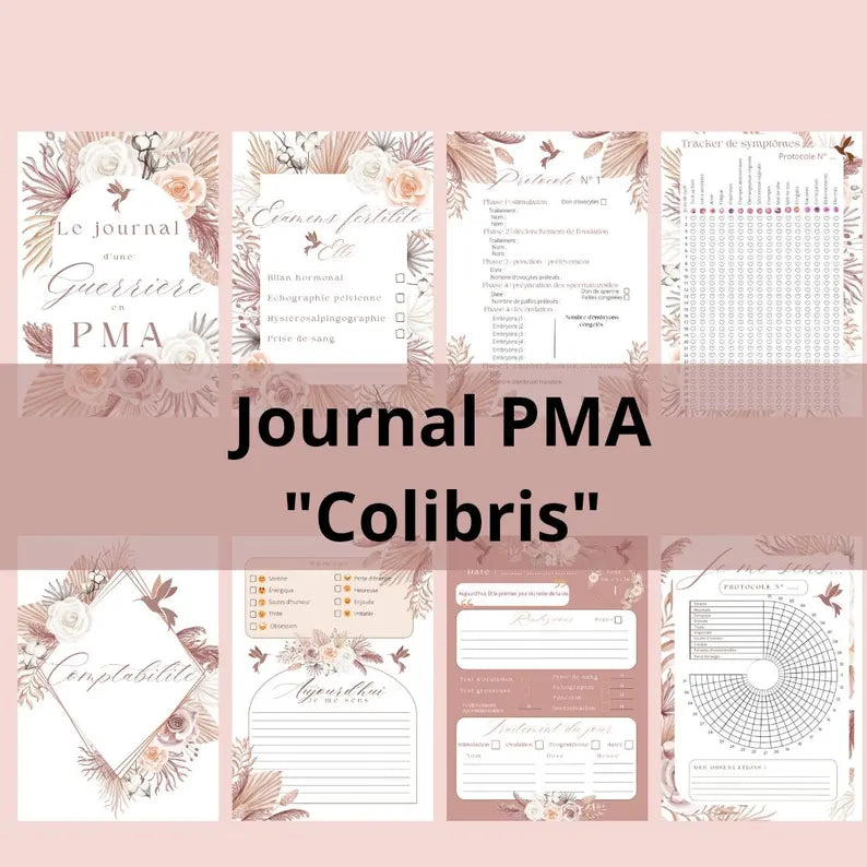 Journal PMA Édition Colibris | FIV IVF Planner | Suivi de Votre Parcours de Fertilité | PDF Téléchargeable