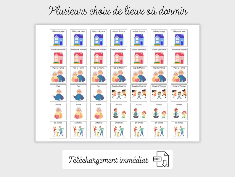 Planning Garde Alternée Enfant – Semainier Garde Alternée